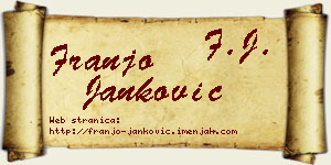 Franjo Janković vizit kartica